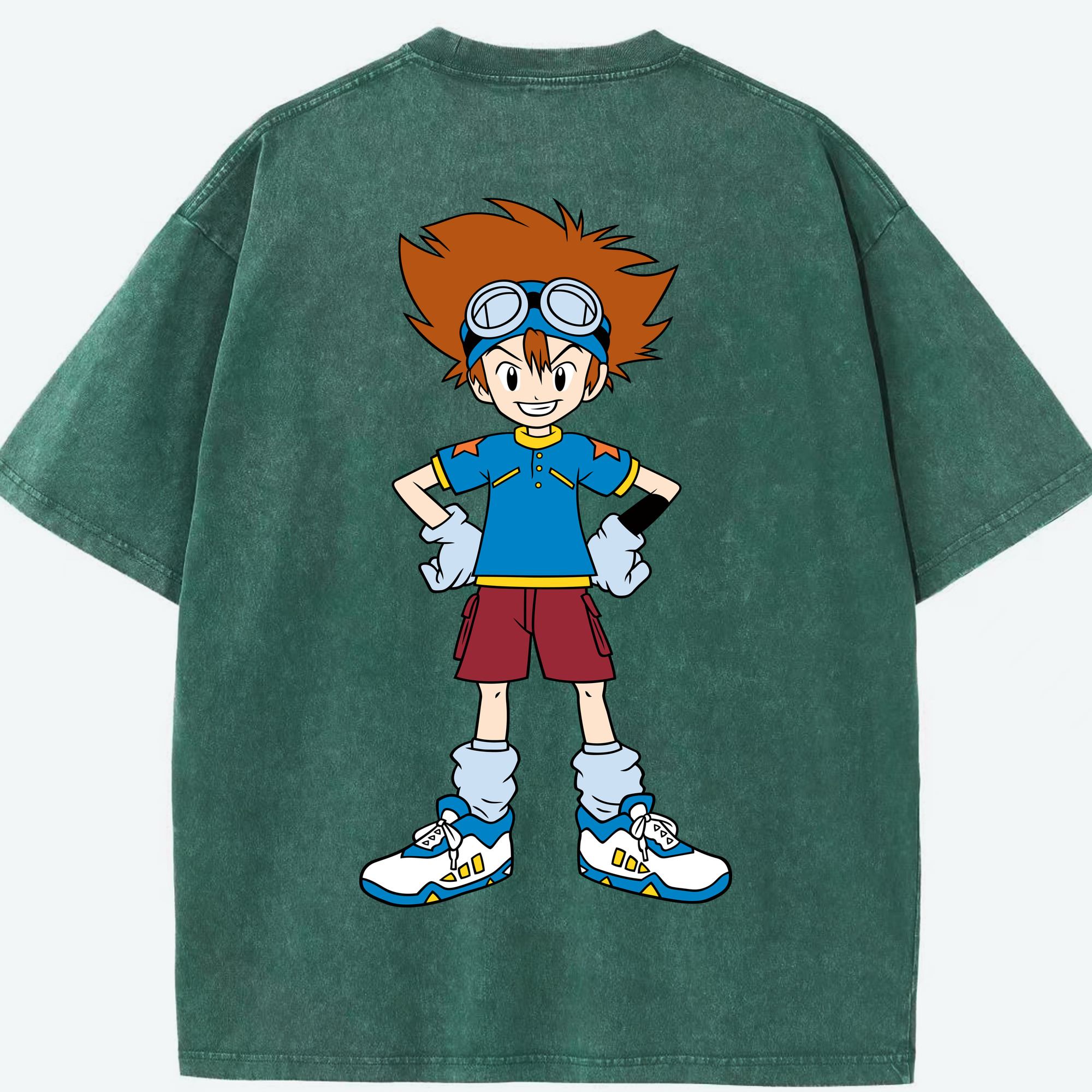 （画像用） Digimon デジタルモンスター/デジモン 綿100% ヴィンテージ風 半袖Tシャツ（背面プリント）
